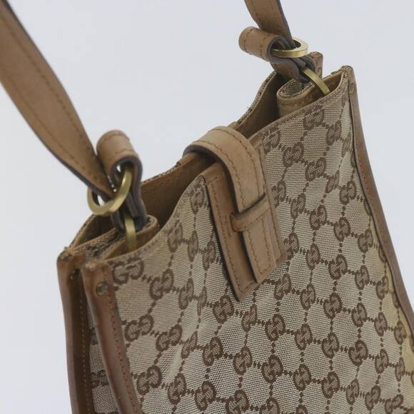 GUCCI GG Canvas Shoulder Bag Beige - Picture 7 of 12